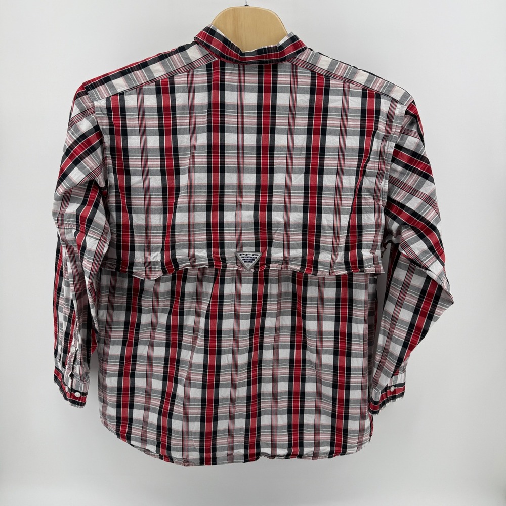 Columbia PFG Super Bonehead Georgia Bulldogs Fishing Shirt Mens Large Red Plaid - Picture 6 of 9